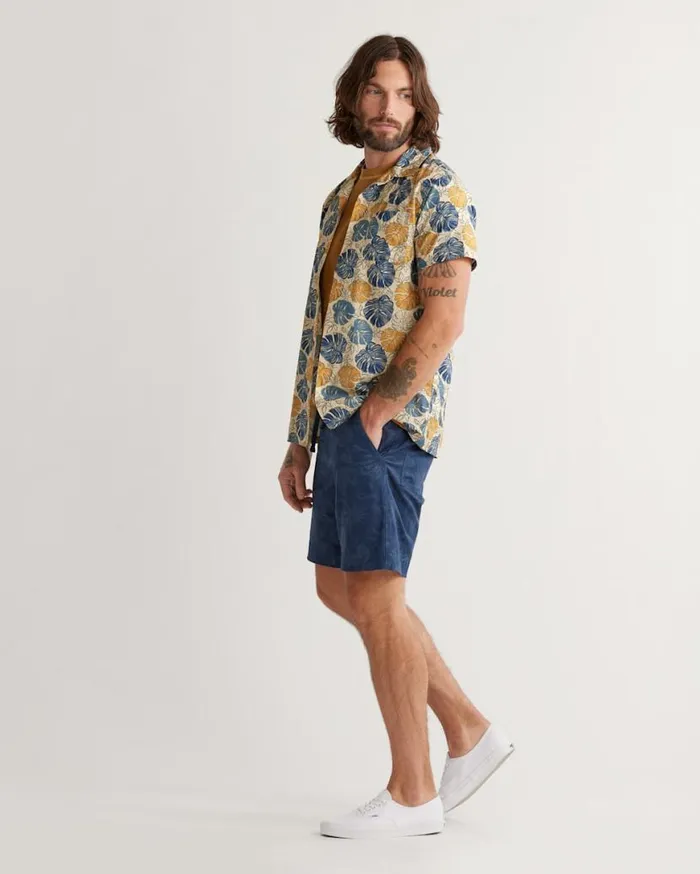 Men SHORTSLEEVE ALOHA SHIRT Blue Monstera Pendleton Shirts