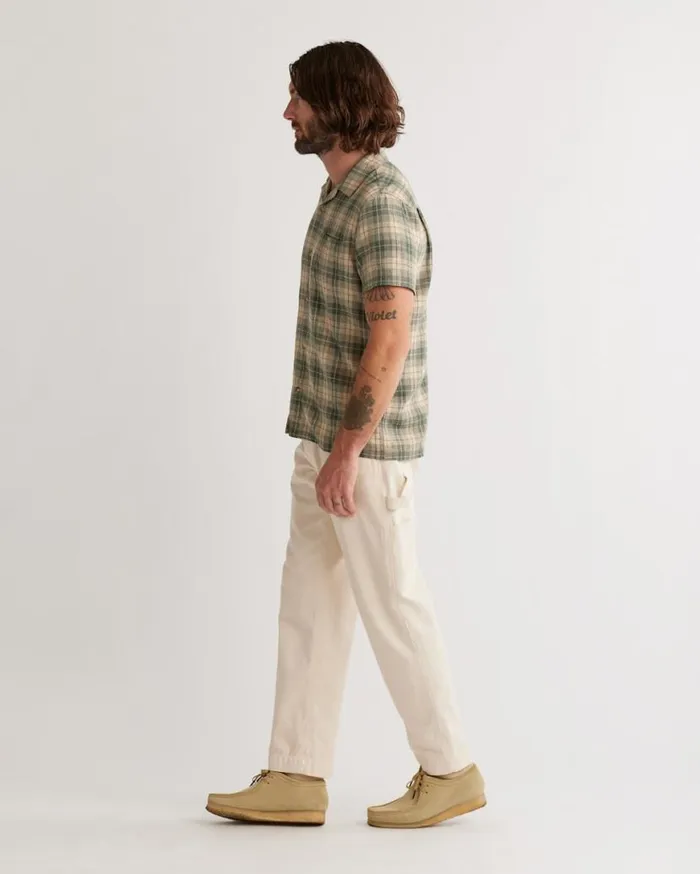 Men SHORTSLEEVE LINEN CAMP SHIRT Espressokhaki Plaid Pendleton Shirts