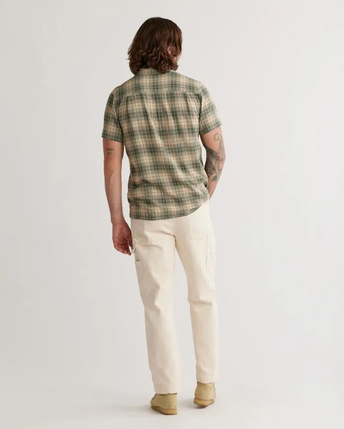 Men SHORTSLEEVE LINEN CAMP SHIRT Espressokhaki Plaid Pendleton Shirts