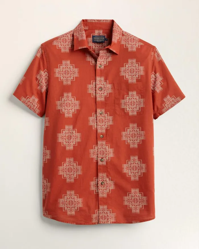Men SHORTSLEEVE SHORELINE SHIRT Orange Chief Joseph Pendleton Shirts