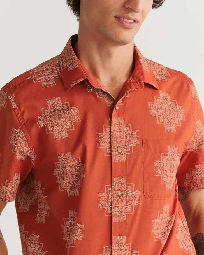 Men SHORTSLEEVE SHORELINE SHIRT Orange Chief Joseph Pendleton Shirts