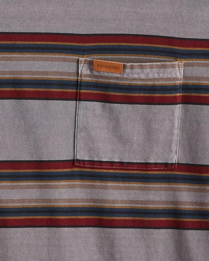 Men SHORTSLEEVE STRIPED DESCHUTES POCKET TEE Spruce Yakima Pendleton Tees and Sweatshirts