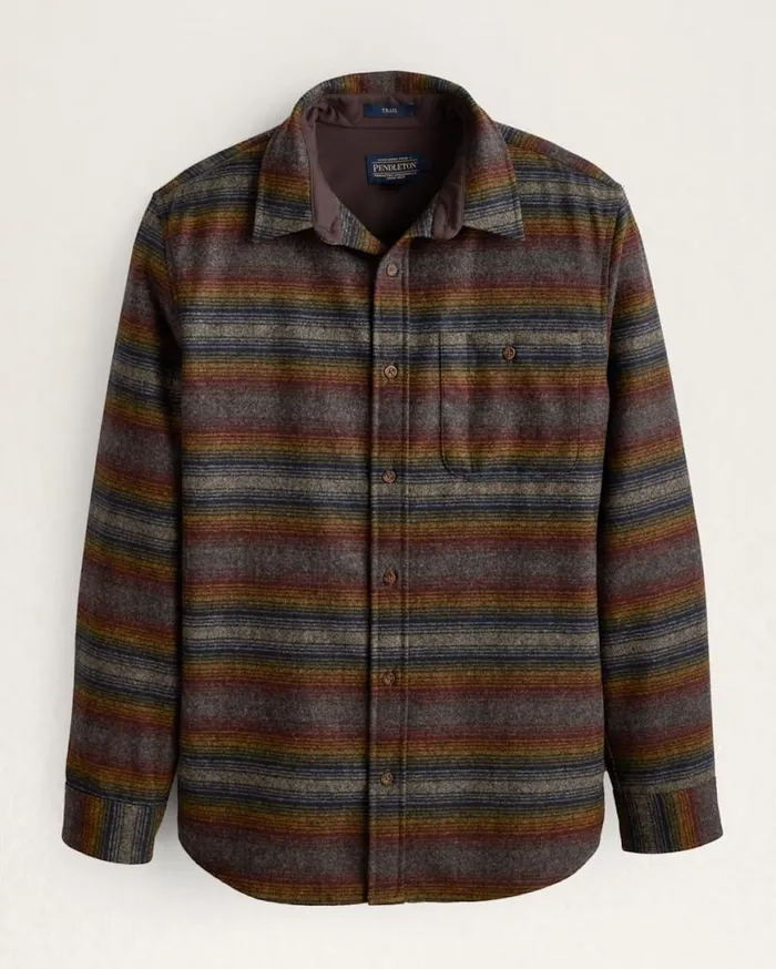 Men STRIPE ELBOWPATCH TRAIL SHIRT Brown Multi Ombre Stripe Pendleton Shirts
