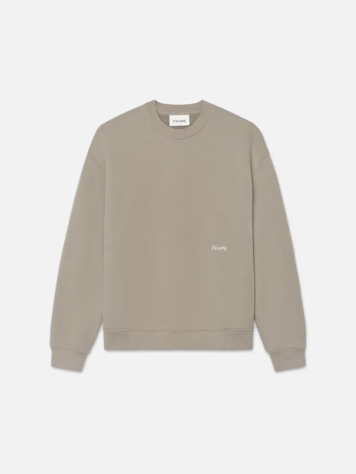 Men Sweaters and Hoodies FRAME Washed Raglan Crewneck 8212 Washed Stone Beige