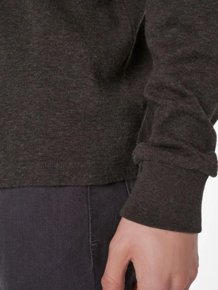 Men Tees FRAME Duo Fold Long Sleeve Crew 8212 Heather Espresso Men Tees FRAME Duo Fold Long Sleeve Crew 8212 Heather Espresso