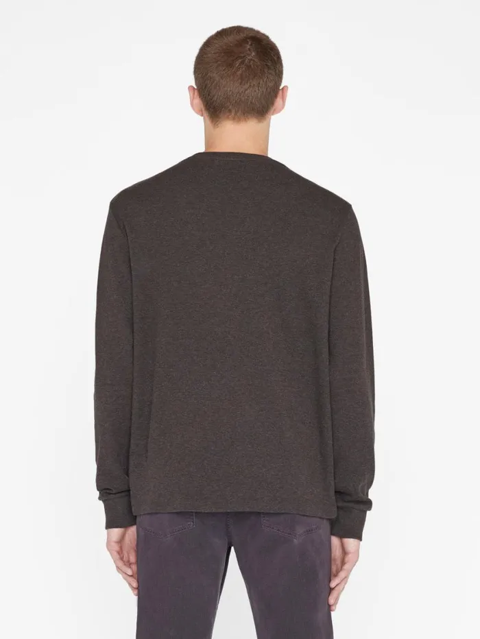 Men Tees FRAME Duo Fold Long Sleeve Crew 8212 Heather Espresso Men Tees FRAME Duo Fold Long Sleeve Crew 8212 Heather Espresso