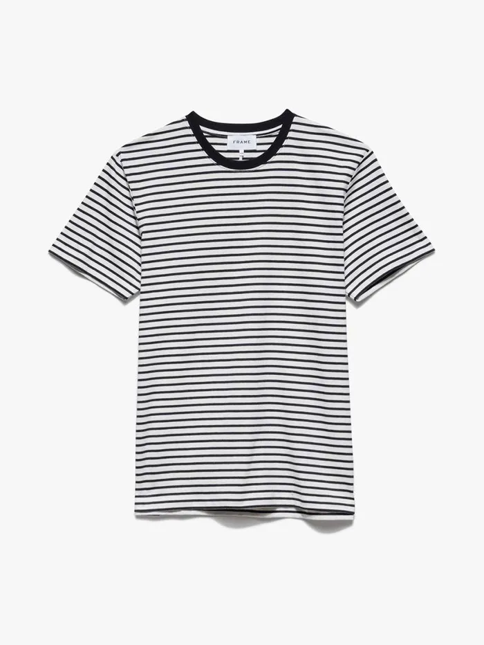 Men Tees FRAME FRAME Stripe Tee 8212 BlancNoir