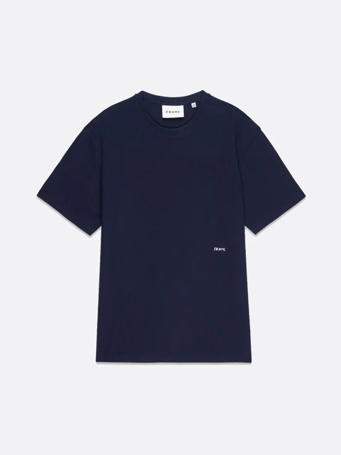 Men Tees FRAME Jacquard Relaxed Tee 8212 Dark Navy
