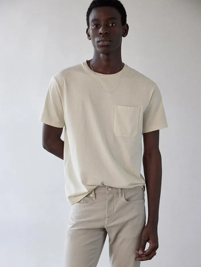 Men Tees FRAME Vintage Tee 8212 White Sand