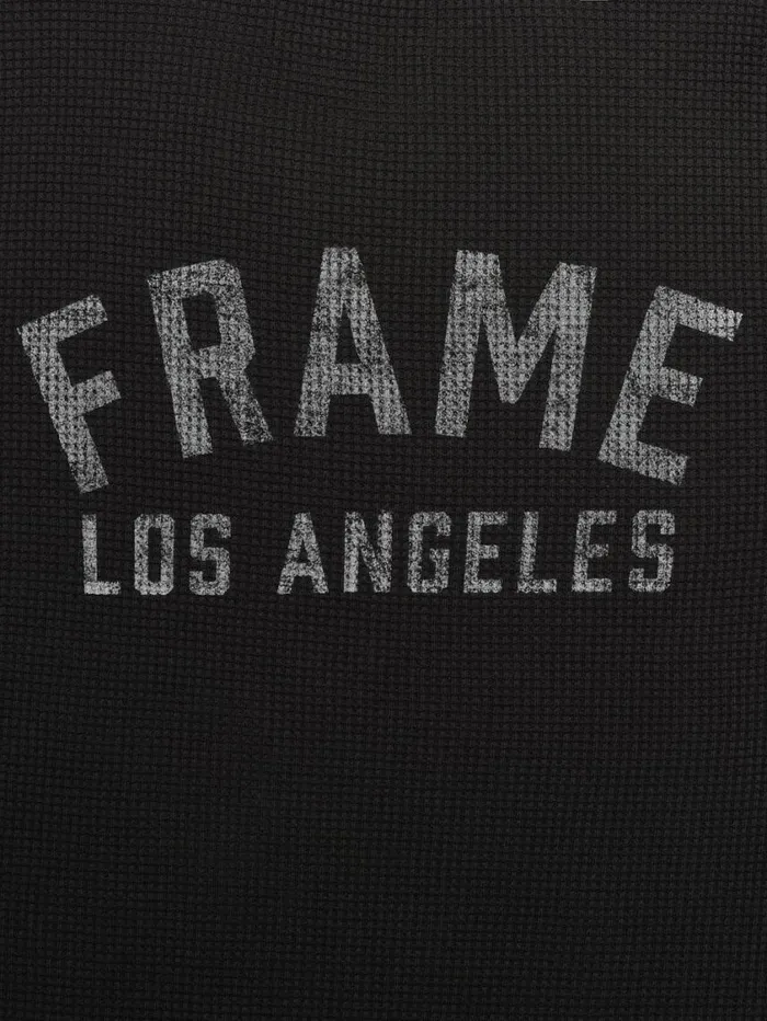 Men Tees FRAME Waffle Textured Jersey Long Sleeve 8212 Washed Black Men Tees FRAME Waffle Textured Jersey Long Sleeve 8212 Washed Black