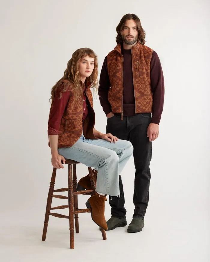 Men UNISEX FLEECE VEST Black Sacred Star Pendleton Jackets and Coats