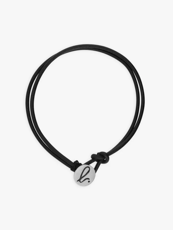 MenWomen Agns B Jewellery and Watches Black Leather B Bracelet