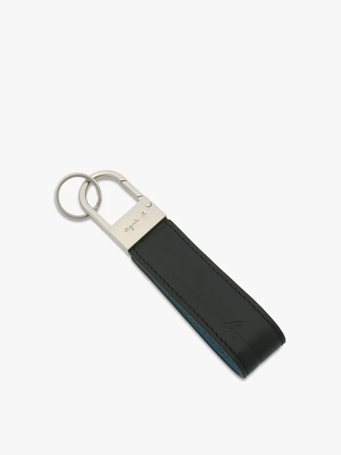 MenWomen Agns B Small Leather Goods Black And Blue Leather Keyring