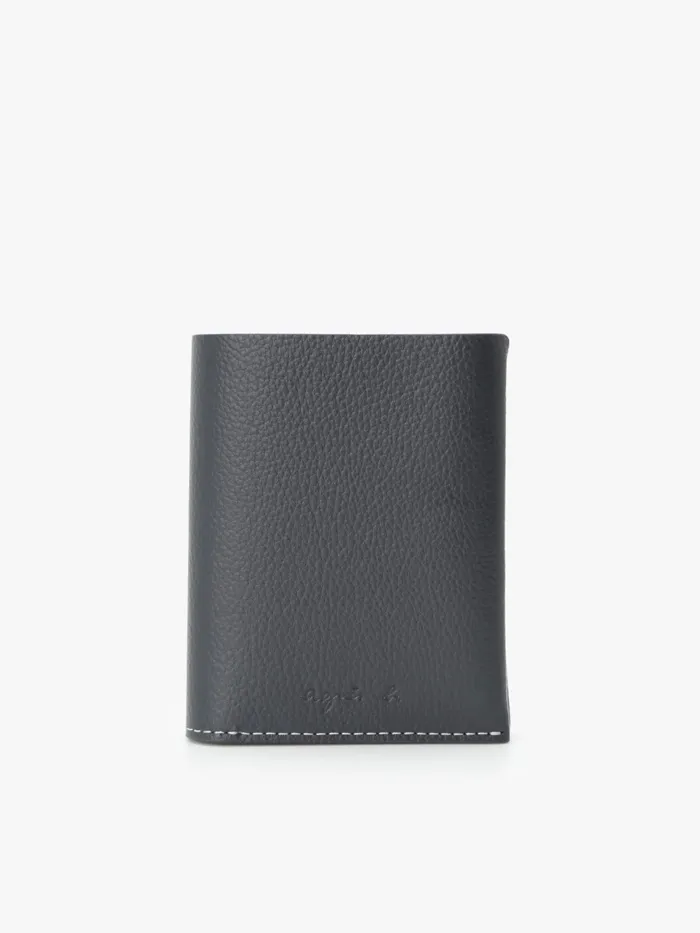 MenWomen Agns B Small Leather Goods Black And Blue Leather Wallet