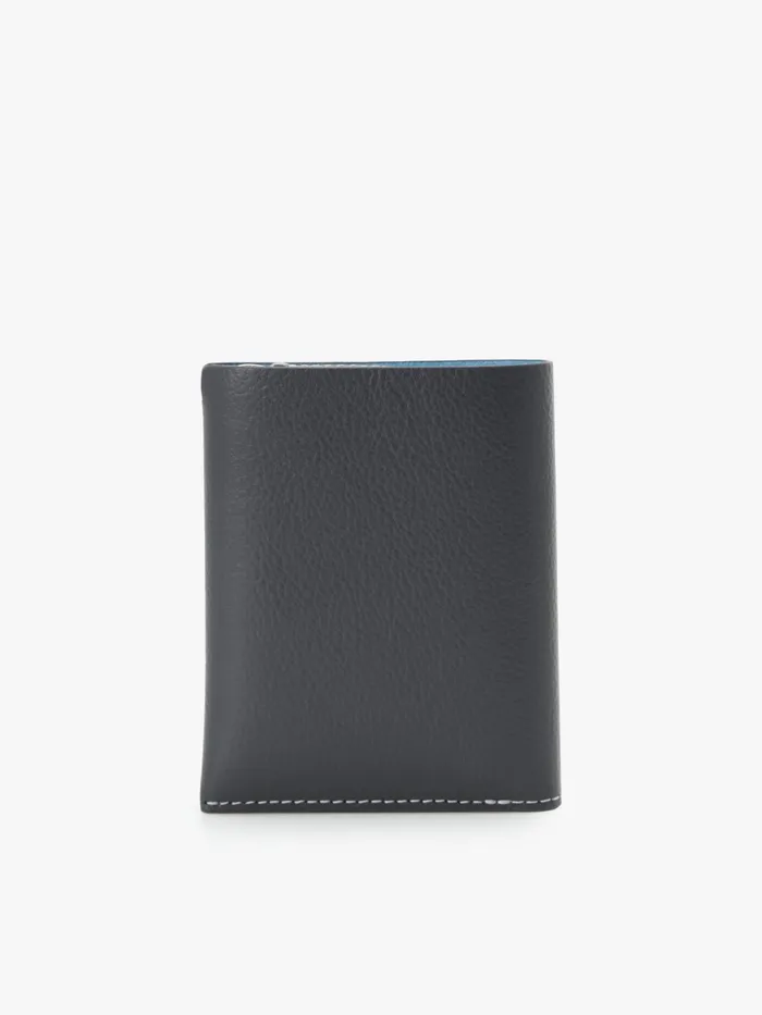 MenWomen Agns B Small Leather Goods Black And Blue Leather Wallet