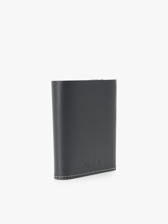 MenWomen Agns B Small Leather Goods Black And Blue Leather Wallet