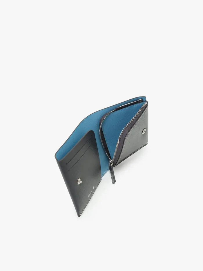 MenWomen Agns B Small Leather Goods Black And Blue Leather Wallet