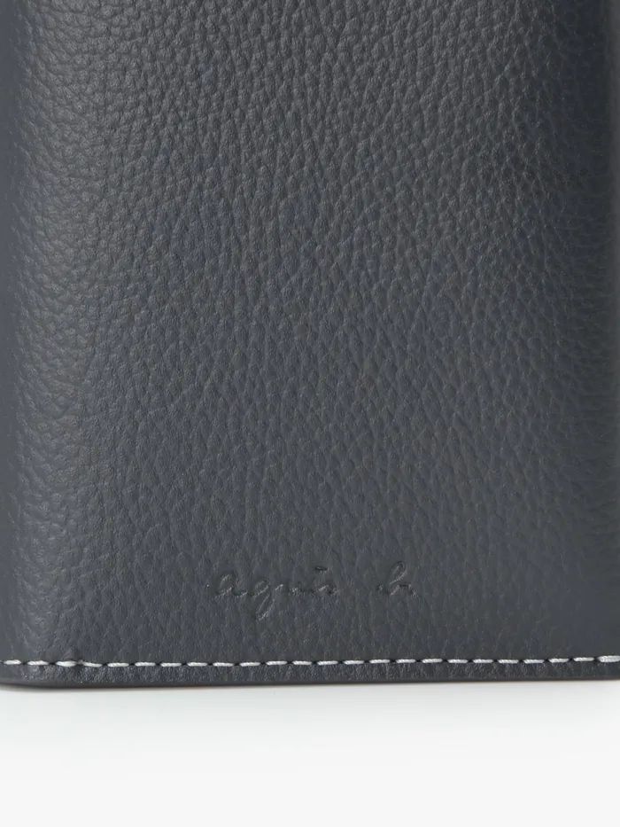 MenWomen Agns B Small Leather Goods Black And Blue Leather Wallet