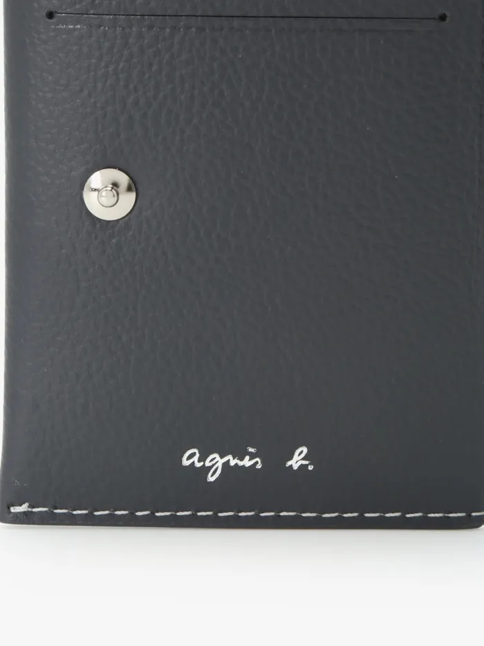 MenWomen Agns B Small Leather Goods Black And Blue Leather Wallet