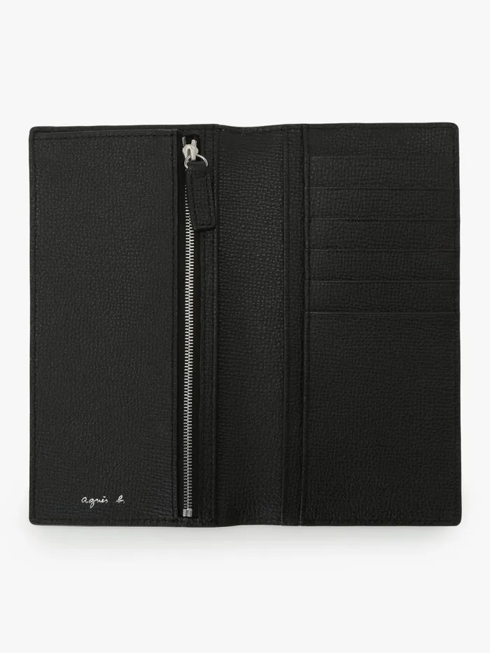 MenWomen Agns B Small Leather Goods Black Long Leather Wallet