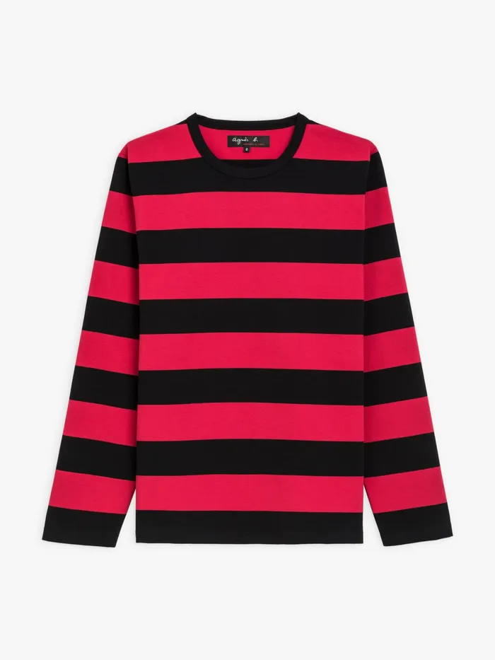 MenWomen Agns B Tshirts and Polo Shirts Black And Red Coulos Tshirt With Wide Stripes