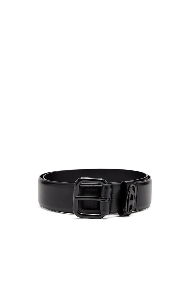 MenWomen Diesel Belts B1DR OVAL D LOOP Bright Black