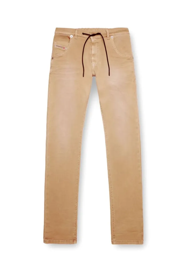 MenWomen Diesel Jeans Regular 2030 DKrooley Joggjeans 0670M Light Brown