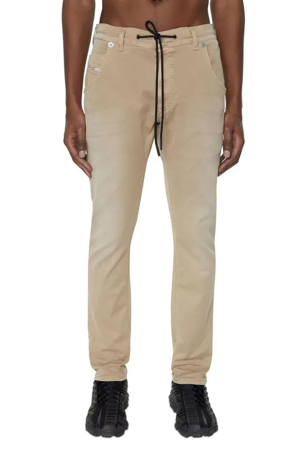 MenWomen Diesel Jeans Regular 2030 DKrooley Joggjeans 0670M Light Brown