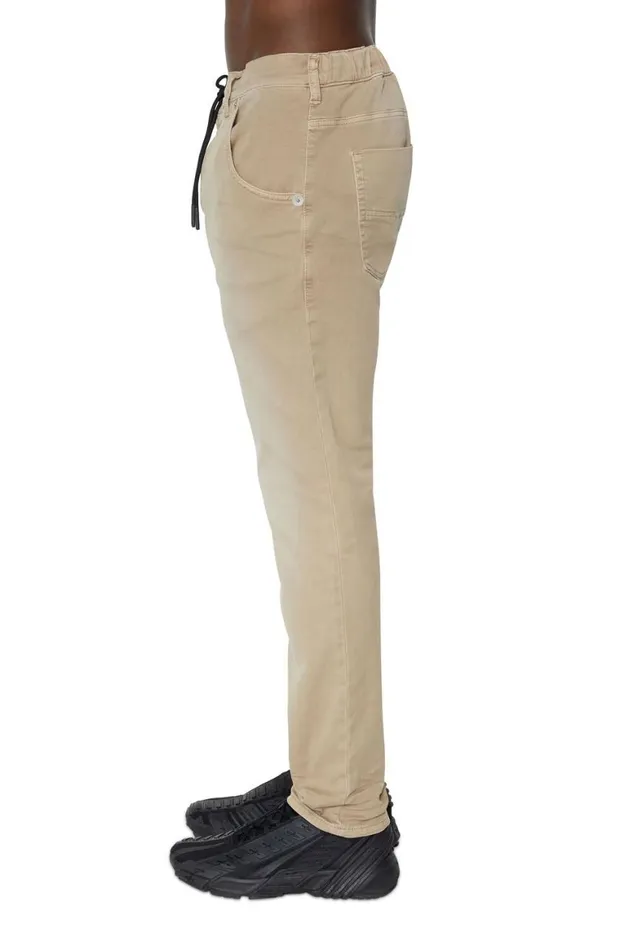MenWomen Diesel Jeans Regular 2030 DKrooley Joggjeans 0670M Light Brown