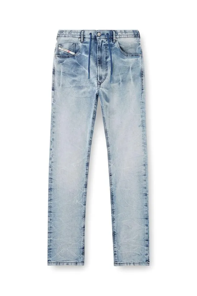 MenWomen Diesel Jeans Regular 2030 DKrooley Joggjeans 068PK Light Blue