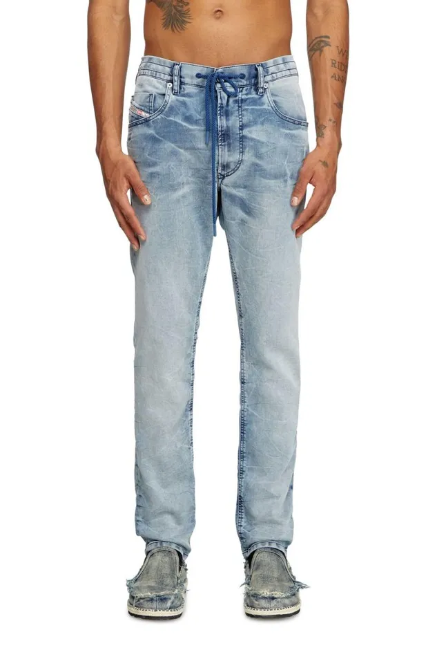 MenWomen Diesel Jeans Regular 2030 DKrooley Joggjeans 068PK Light Blue