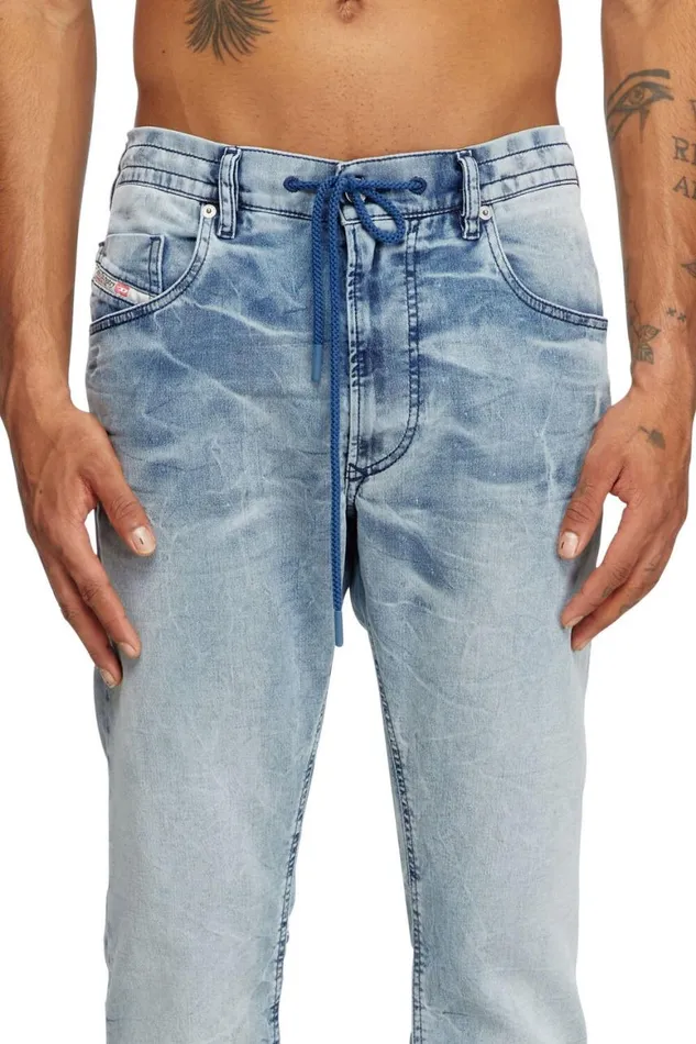 MenWomen Diesel Jeans Regular 2030 DKrooley Joggjeans 068PK Light Blue