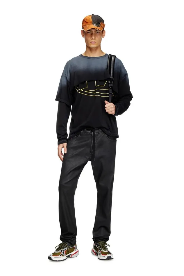 MenWomen Diesel Jeans Regular 2030 DKrooley Joggjeans 068PX Blackdark Grey