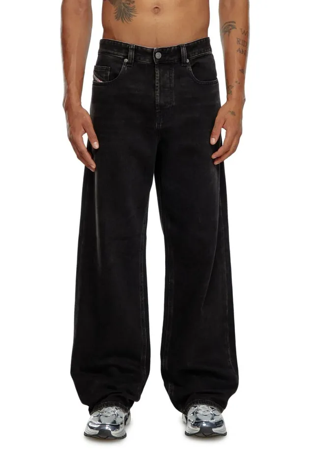 MenWomen Diesel Jeans Relaxed Jeans 2001 DMacro 09I35 Blackdark Grey