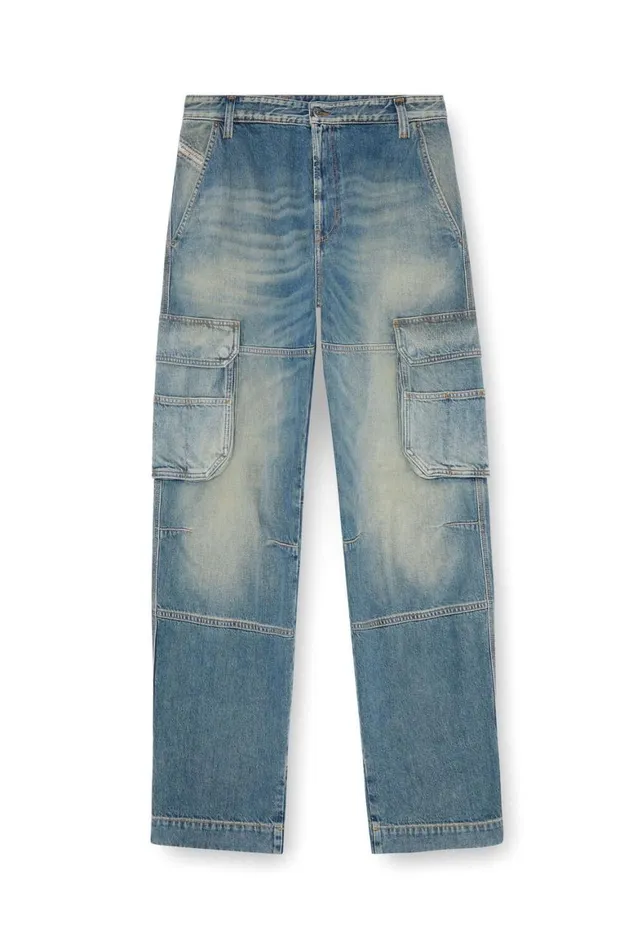 MenWomen Diesel Jeans Relaxed Jeans DFish 09J83 Light Blue