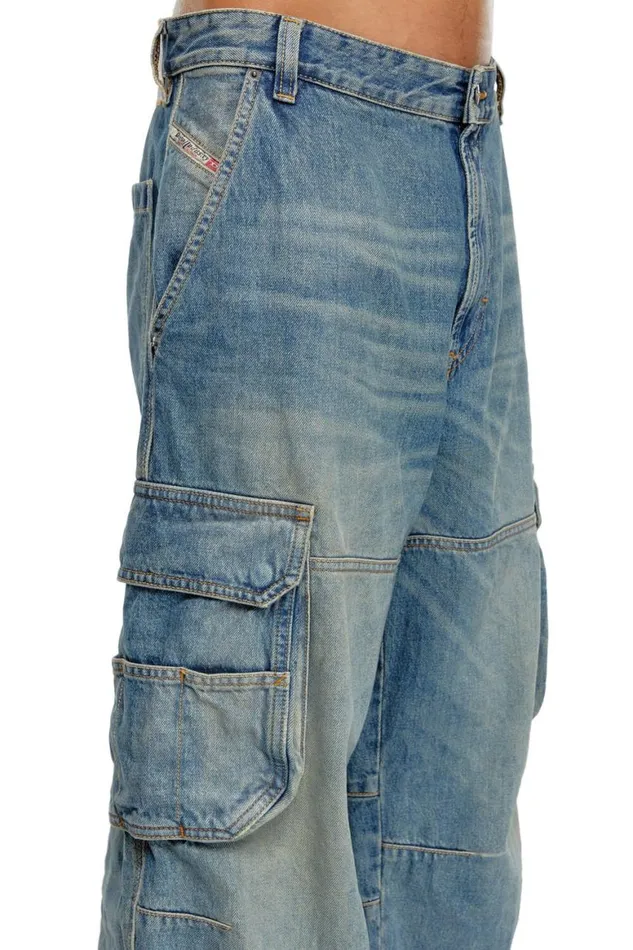 MenWomen Diesel Jeans Relaxed Jeans DFish 09J83 Light Blue