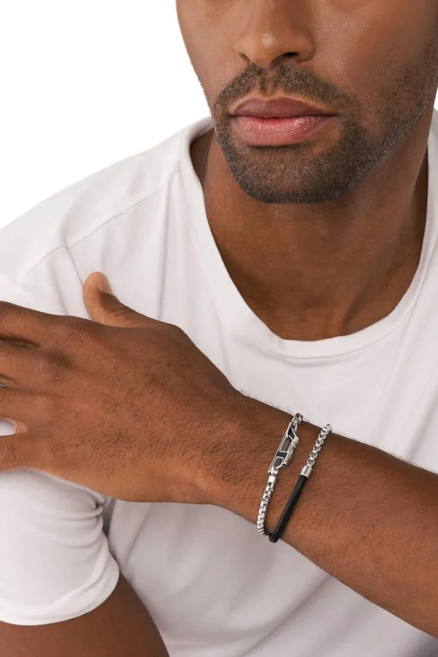 MenWomen Diesel Jewelry DX1472 Silverblack MenWomen Diesel Jewelry DX1472 Silverblack