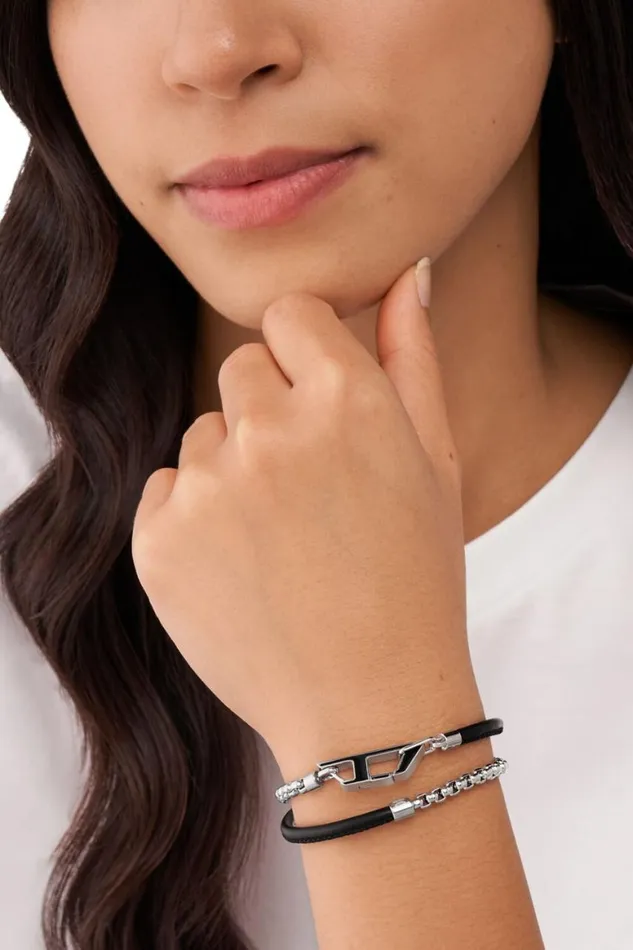 MenWomen Diesel Jewelry DX1472 Silverblack MenWomen Diesel Jewelry DX1472 Silverblack