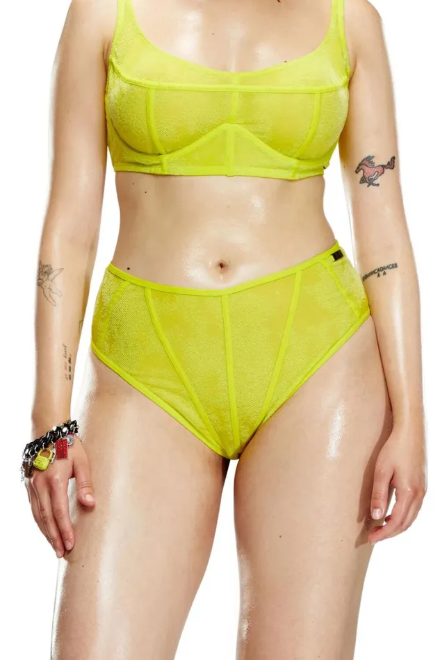MenWomen Diesel Savage X Fenty CMESHHIGHWAISTBRIEF Green Fluo