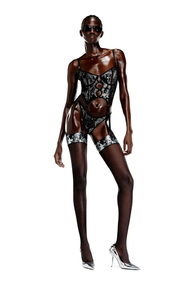 MenWomen Diesel Savage X Fenty THIGHHIGHSTOCKINGS Blacksilver