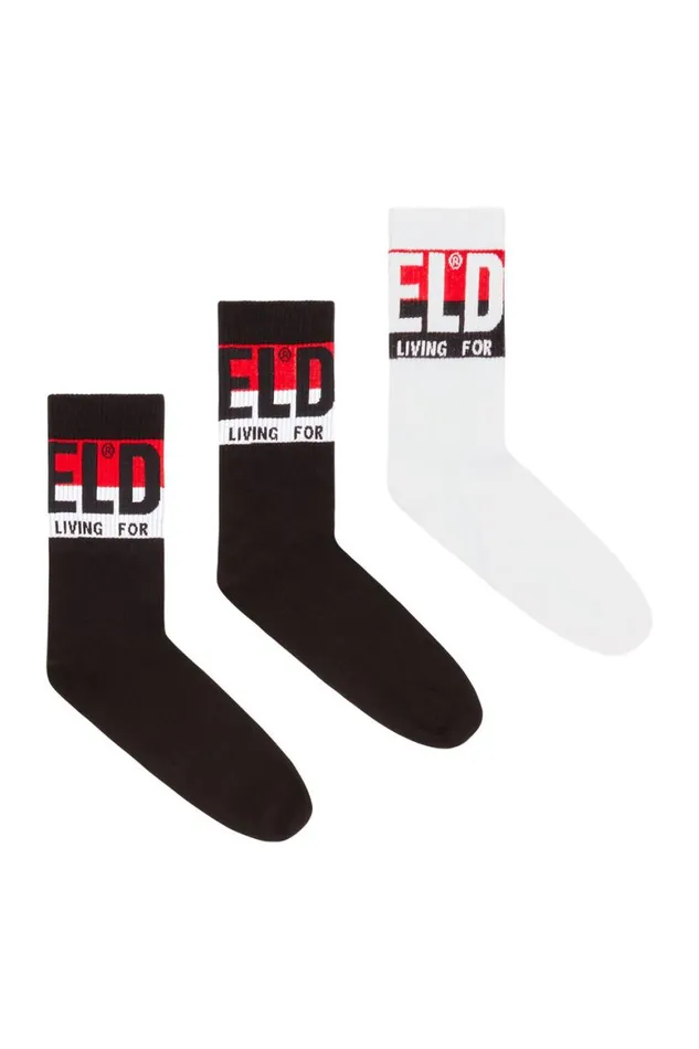 MenWomen Diesel Socks SKMRAYTHREEPACK Blackwhite