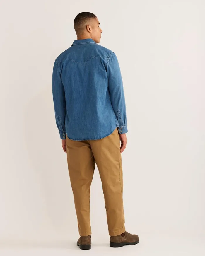 Men WYATT SNAPFRONT DENIM SHIRT Medium Indigo Pendleton Shirts