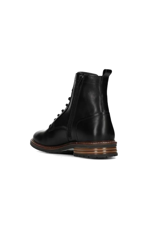 Mens Liverpool Los Angeles Boots RICHARD BURNISHED LEATHER LACE UP BOOT Black