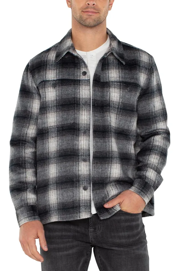 Mens Liverpool Los Angeles Jackets and Blazers SHIRT JACKET Navy Grey Multi