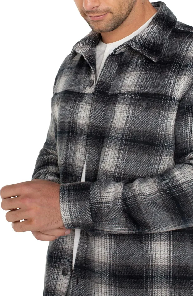 Mens Liverpool Los Angeles Jackets and Blazers SHIRT JACKET Navy Grey Multi