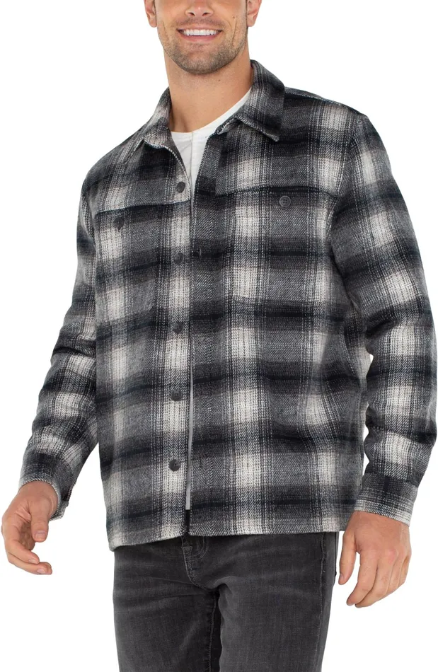 Mens Liverpool Los Angeles Jackets and Blazers SHIRT JACKET Navy Grey Multi