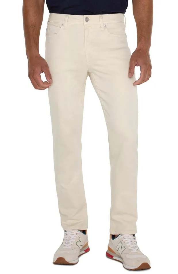 Mens Liverpool Los Angeles Jeans KINGSTON MODERN STRAIGHT COLORED DENIM Ecru