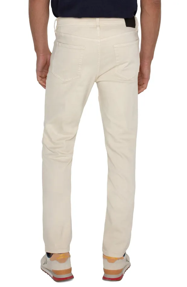 Mens Liverpool Los Angeles Jeans KINGSTON MODERN STRAIGHT COLORED DENIM Ecru