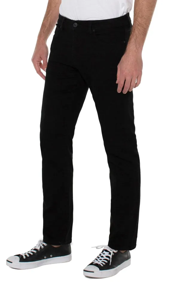 Mens Liverpool Los Angeles Jeans KINGSTON MODERN STRAIGHT COMFORT STRETCH ECO Jet Black