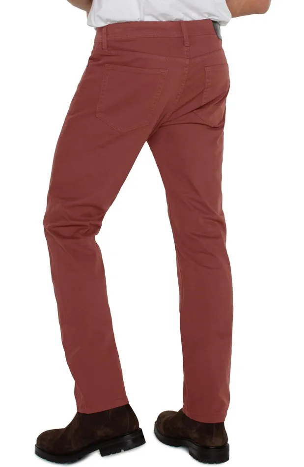 Mens Liverpool Los Angeles Jeans KINGSTON MODERN STRAIGHT PEACHED COLORED TWILL Brick